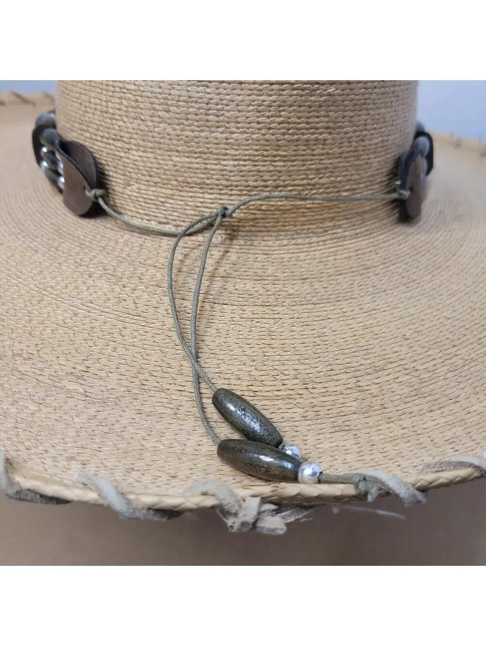 NEW WESTERN DESIGNER COWBOY HAT W/ BAND OF BEADS (Size 7 )
